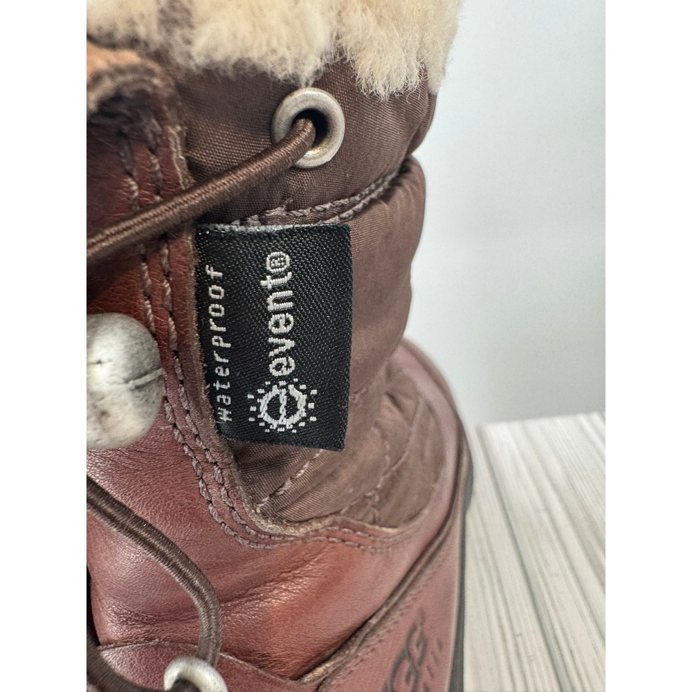 UGG Women's Size 9 Waterproof Boots Stormburst Brown Vibram Shearling Fur Lined - Picture 8 of 15